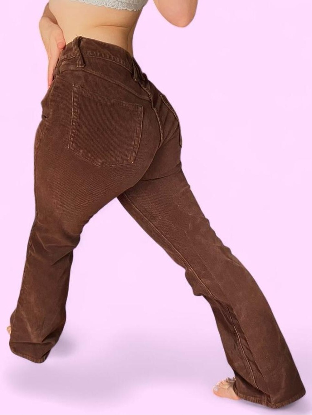 ๐ค J. Galt Brandy Melville Brown Corduroy Mid Rise Flare Pants